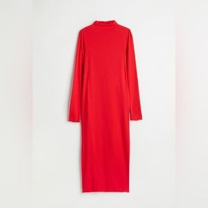 * H&M red ribbed maternity dress, size L, NWT